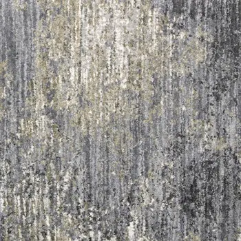 5' X 8' Gray And Ivory Abstract Shag Area Rug