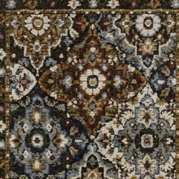 12' Red Orange And Ivory Medallion Runner Rug
