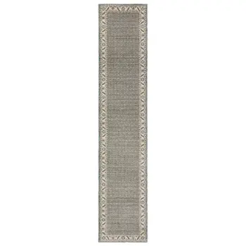12' Blue And Ivory Oriental Runner Rug