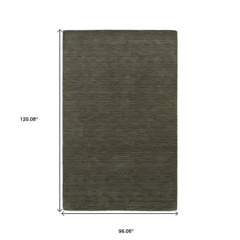 8' X 10' Charcoal Wool Hand Tufted Area Rug
