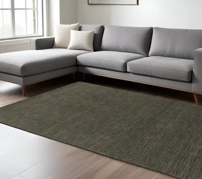 8' X 10' Charcoal Wool Hand Tufted Area Rug