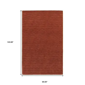 8' X 10' Rust Wool Hand Tufted Area Rug
