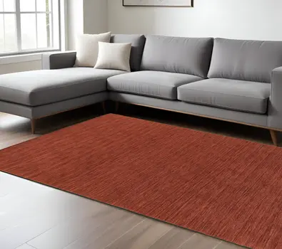 8' X 10' Rust Wool Hand Tufted Area Rug