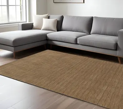 8' X 10' Tan Wool Hand Tufted Area Rug