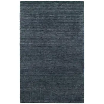 8' X 10' Navy Blue Wool Hand Tufted Area Rug