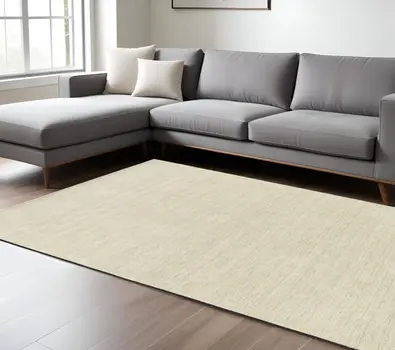 8' X 10' Beige Wool Hand Tufted Area Rug