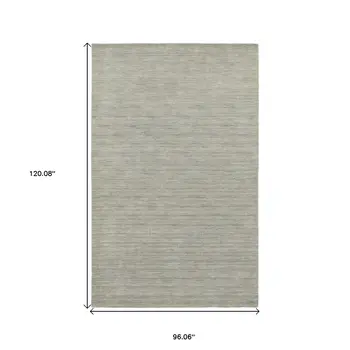 8' X 10' Gray Wool Hand Tufted Area Rug