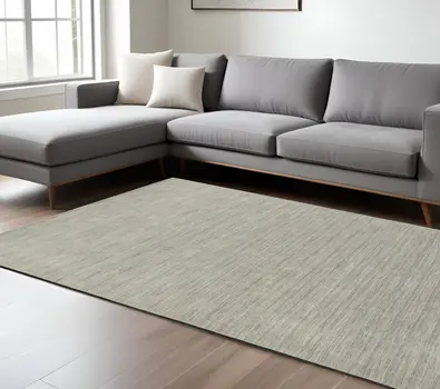 8' X 10' Gray Wool Hand Tufted Area Rug