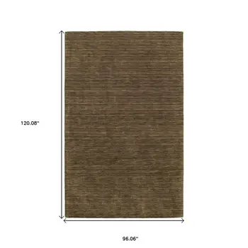 8' X 10' Brown Wool Hand Tufted Area Rug