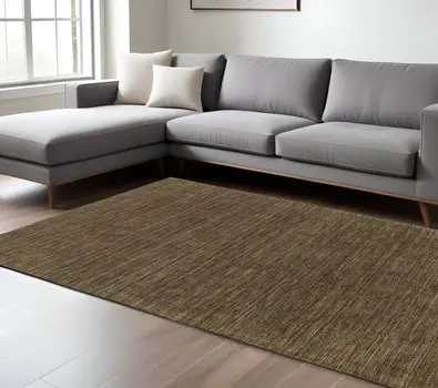 8' X 10' Brown Wool Hand Tufted Area Rug