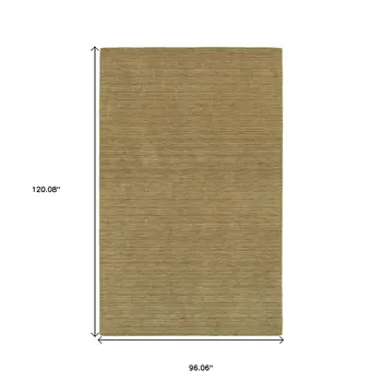 8' X 10' Gold Wool Hand Tufted Area Rug