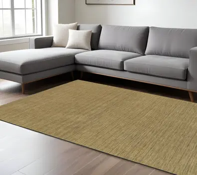 8' X 10' Gold Wool Hand Tufted Area Rug