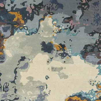 10' X 13' Blue And Gray Abstract Hand Tufted Area Rug