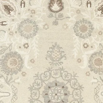 10' X 13' Sand Wool Floral Hand Tufted Area Rug