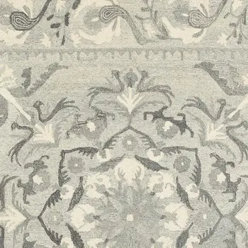 10' X 13' Ivory Wool Floral Hand Tufted Area Rug