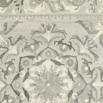 10' X 13' Ivory Wool Floral Hand Tufted Area Rug
