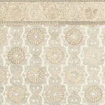10' X 13' Sand Wool Floral Hand Tufted Area Rug