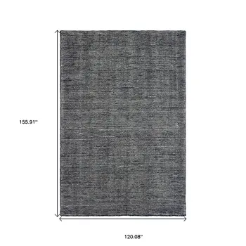 10' X 13' Charcoal And Black Hand Tufted Area Rug
