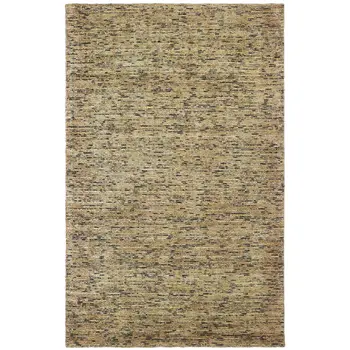 10' X 13' Gold And Green Hand Tufted Area Rug