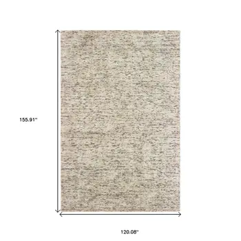10' X 13' Ivory And Sand Hand Tufted Area Rug