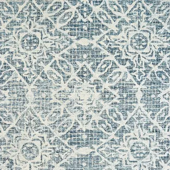 10' X 13' Blue And Ivory Wool Geometric Hand Tufted Area Rug