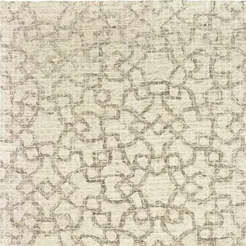 10' X 13' Tan And Ivory Wool Geometric Hand Tufted Area Rug
