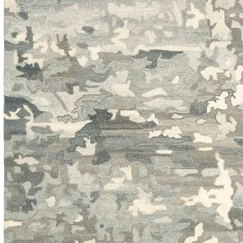 10' X 13' Gray And Charcoal Wool Abstract Hand Tufted Area Rug