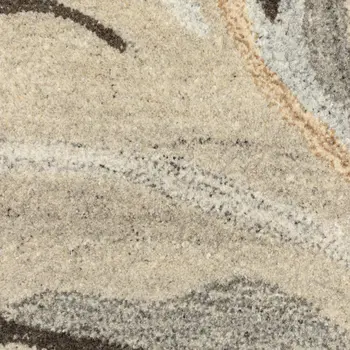 10' X 13' Beige And Charcoal Wool Abstract Hand Tufted Area Rug