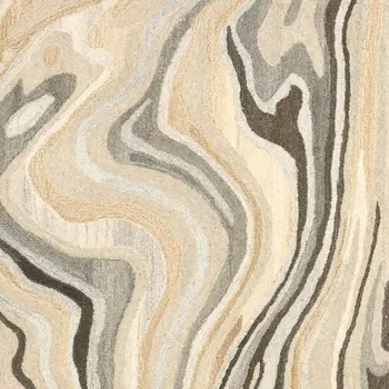 10' X 13' Beige And Charcoal Wool Abstract Hand Tufted Area Rug