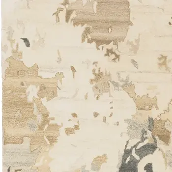 10' X 13' Beige Wool Abstract Hand Tufted Area Rug