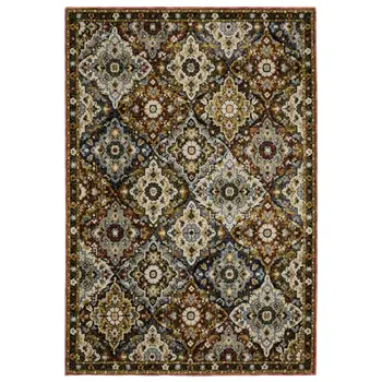 10' X 13' Red Tan And Ivory Medallion Area Rug