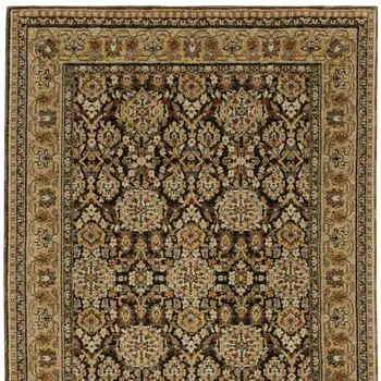 10' X 13' Brown And Gold Oriental Area Rug