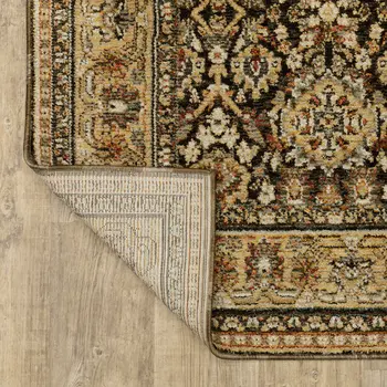 10' X 13' Brown And Gold Oriental Area Rug