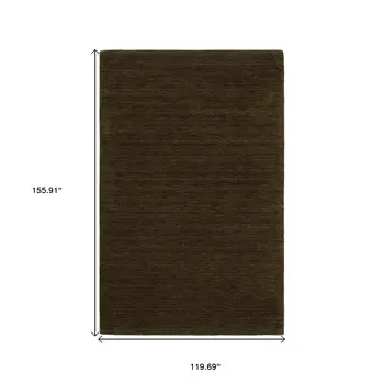 10' X 13' Brown Wool Hand Tufted Area Rug