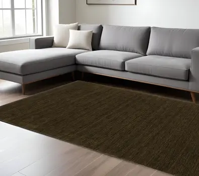 10' X 13' Brown Wool Hand Tufted Area Rug