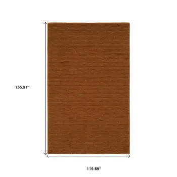 10' X 13' Rust Wool Hand Tufted Area Rug
