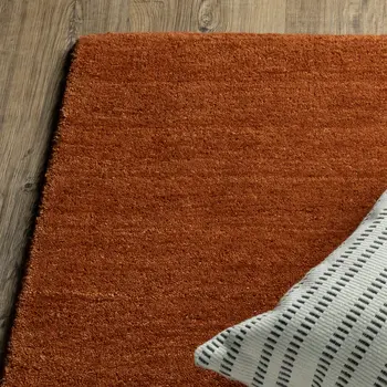 10' X 13' Rust Wool Hand Tufted Area Rug