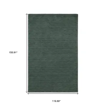 10' X 13' Teal And Blue Wool Hand Tufted Area Rug