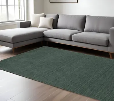 10' X 13' Teal And Blue Wool Hand Tufted Area Rug