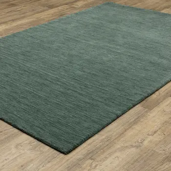 10' X 13' Teal And Blue Wool Hand Tufted Area Rug