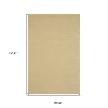 10' X 13' Beige Wool Hand Tufted Area Rug