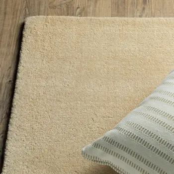 10' X 13' Beige Wool Hand Tufted Area Rug