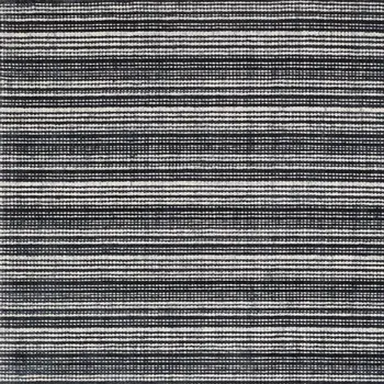 10' X 13' Black And Ivory Striped Hand Tufted Area Rug