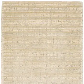 10' X 13' Beige And Ivory Striped Hand Tufted Area Rug