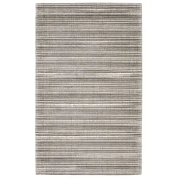 10' X 13' Gray And Ivory Striped Hand Tufted Area Rug