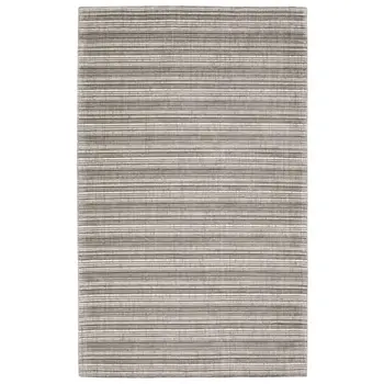 10' X 13' Gray And Ivory Striped Hand Tufted Area Rug