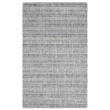 10' X 13' Gray And Blue Striped Hand Tufted Area Rug