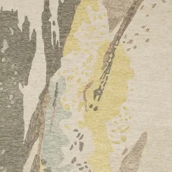 10' X 13' Beige And Yellow Wool Abstract Hand Tufted Area Rug