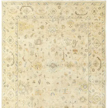 10' X 14' Beige And Gray Wool Oriental Hand Knotted Area Rug