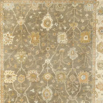 10' X 14' Brown And Beige Wool Oriental Hand Knotted Area Rug